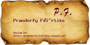 Prandorfy Fürtike névjegykártya
